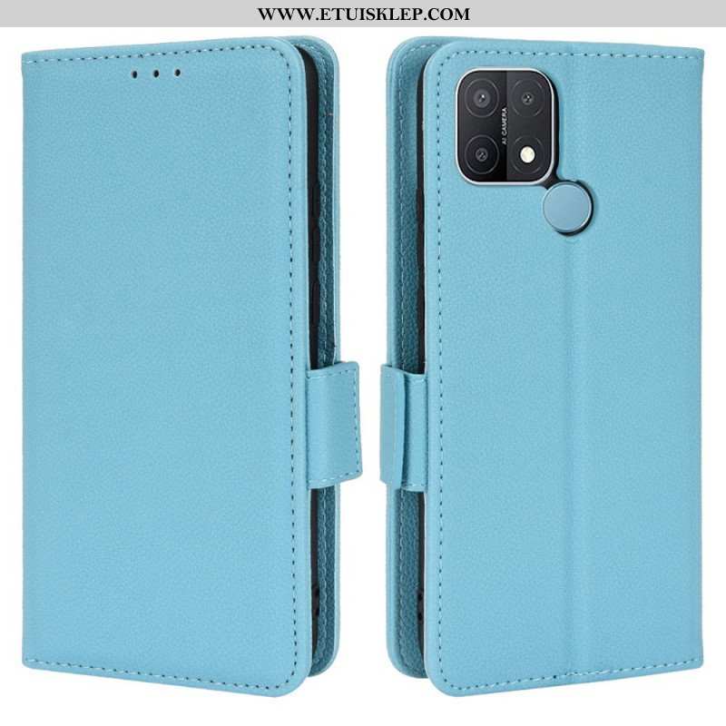 Etui Folio do Oppo A15 Skórzany Futerał Flap Double Litchi Nowe Kolory